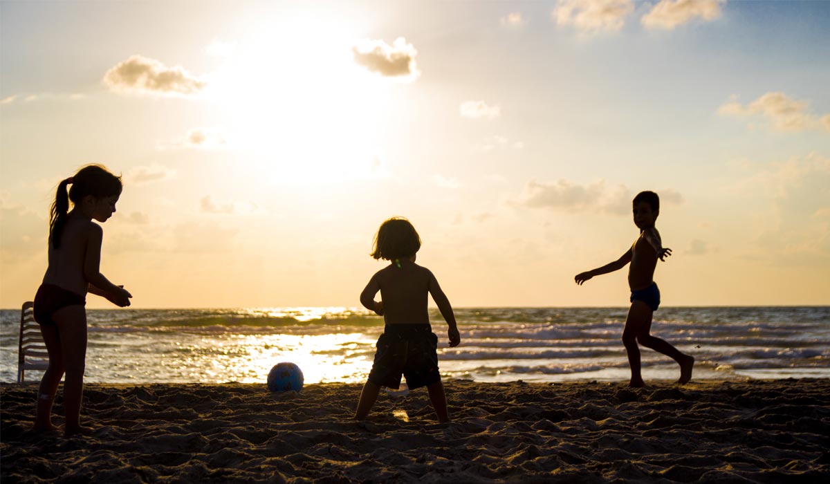 Children playing in beach